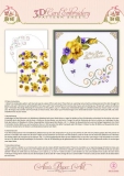 3DCE2002 3D Embroidery Sheets Anns Paper Art Gelbe Rose