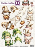 CCO-015 Cozy Gnomes Stanzbogen  Verkleidet als Drachen, Zauberer oder Einhorn