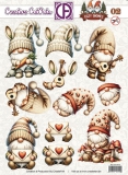 CCO-013 Cozy Gnomes Stanzbogen Liebesgnome mit Gitarre und Liebesbrief