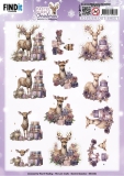 SB11042 BB Stanzbogen Pastel Purple Christmas Tiere