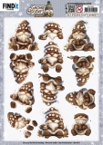 SB11051 BB Stanzbogen Gnomie Holidays Braun