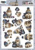 SB11052 BB Stanzbogen Gnomie Holidays  Navy