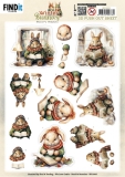 SB11065 BB Stanzbogen Winterhasen Lesende Hasen