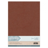 LKK-A470 Card Deco Linen Cardstock Rusty Brown (Rostbraun) 21,0 x 29,7cm 1 Blatt