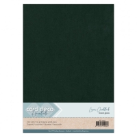 LKK-4K69 Linen Cardstock Papier Waldgr�n 5 Blatt 13,5 x 27 cm
