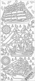 1010g Stickerbogen Segelboot gold