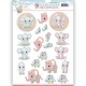 SB10263 YC Stanzbogen Welcome Baby Little Elephants