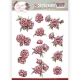 SB10625 YC Stanzbogen Graceful Flowers Pink Roses