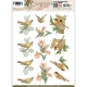 SB10749 JA Stanzbogen Vintage Birds Holz Vogel Haus