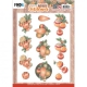 SB10776 JA Stanzbogen Wooden Christmas Orange Baubles