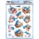 SB10902 3D Push Out Berries Beauties Happy Blue Birds Birds im Nest