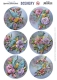 CDS10082 YC Scenery Aquarella Birds & Flowers Rund