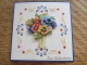 20237 Handgestickte Karte mit Blumenstrau� und Schriftzug  Zum Geburtstag 