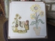 202319 Handgestickte Gl�ckwunschkarte mit Sonnenblume und G�nsemotiv