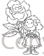 EC0123  Eline Clearstamp Flowergirls ROSE