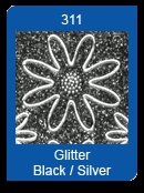 7078bs Glittersticker Sterne black/silver