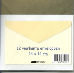 371295k 12 vierkante enveloppen 14 x14 cm kupfer