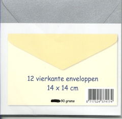 371296s 12 vierkante enveloppen 14 x14 cm silber