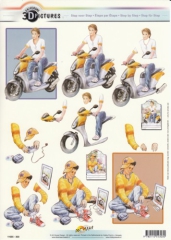 11055-303 Junge mit Motorroller/Junge am PC