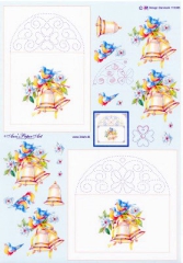 H115086 Anns Paper Art Stickvorlage mit Glocke und Vogel