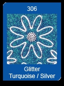 7051-306 Glittersticker turquoise-silber