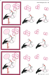 066273 Storch mit rosa Luftballons