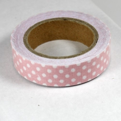 CDFT41 Fabrik Tape selbstklebend rosa mit weien Punkten