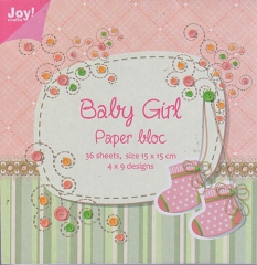 6011-0023x JoyCrafts Papierblock Baby Girl