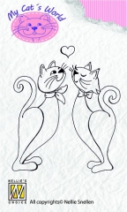 CW002 Nellie Snellens Clearstamp My cats world I love you
