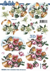 8215684 Rotkehlchen mit Christrosen