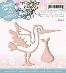 YCD10020 YC Die Smiles, Hugs and Kisses Storch