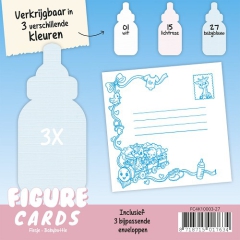 FC4K10003-27 Figuren Karten Flasche Babyblau