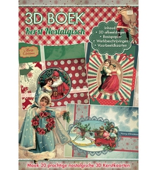 A4SLBOEK86  3D Buch Kerst Nostalgisch