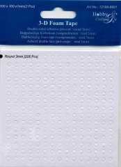 12188-8801 3-D Foam Tape Rund  3mm  2 x 225 Stück