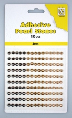 APS405 Adhesive Pearl Stones 4mm 150 Stck braun