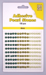 APS402 Adhesive Pearl Stones 4mm 150 Stck grn