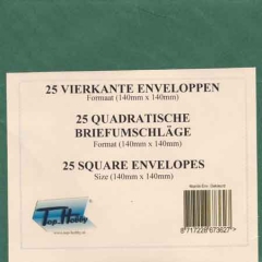 ENV-515 25 viereckige Briefumschlge 14 x 14 dunkelgrn