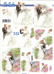 4169460 Etappen-3D Bogen Brautpaar auf dem Balkon