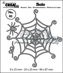 CLsolo01 Crealies Stanzschablone Spinnennetz mit Spinne