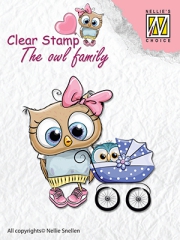 CSO006 NS Clear stamps The Owl family  Mother and Baby