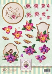 APA3D016 Annspaperart Decoupage Sheet Orchids