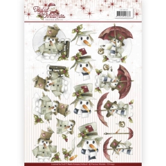 CD10942 PM Schneidebogen A4 Joyful Christmas Snowman