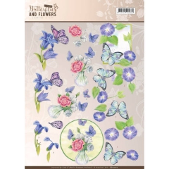 CD11000 JA Classics Butterflys and Flowers Blue Flowers