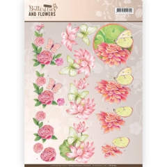 CD11003 JA Classics Butterflys and Flowers Pink Flowers