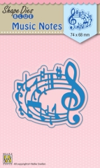 SDB017x NS Shape Die Blue Musical Notes