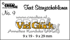 CLTSS09 Crealies Text Stanzschablone Viel Glück