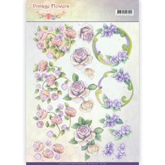 CD11044 JA Vintage Flowers Romantik Purple