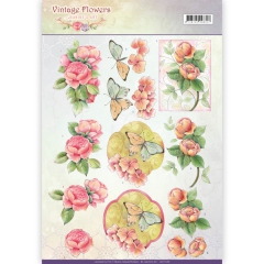 CD11046 JA Vintage Flowers Sweetheart Pink