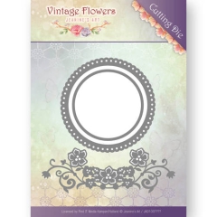 JAD10034 JA Stanzschablone Vintage Flowers - Flowers and Circles