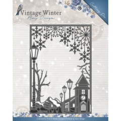 ADD10121 AD Vintage Winter Village Frame Straight
